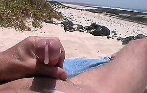 Beach Handjob Leads to Masturbation and a Nice Load