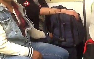 Twink Jerks Off in a Train During Travel