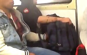 Twink Jerks Off in a Train During Travel