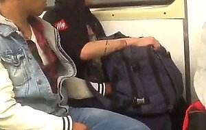 Twink Jerks Off in a Train During Travel