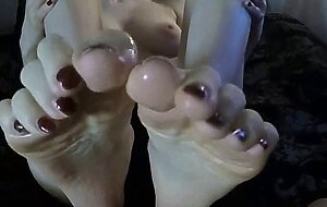 Big Tits Redhead Teen Gives a Footjob and Takes a Cumshot on Her Soles in 60FPS POV Video