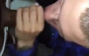 Sucking a Big Black Cock - Amateur Blowjob until he Cums