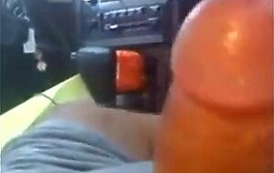 Pierced Brunette Blows in the Car