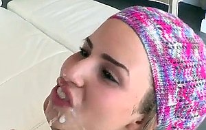 Hot teen impaled on a massive cock!