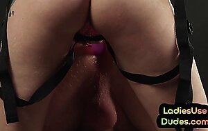 CFNM pegging domina in lingerie pegs sub greedy asshole