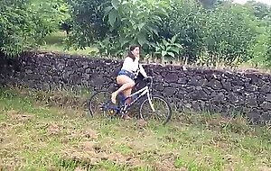 Young mother wants to fuck. she fuck a bike in a public park after class