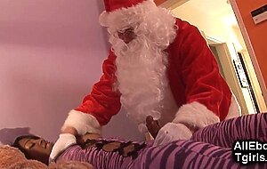 Santa Fucks Hot Black Tgirl