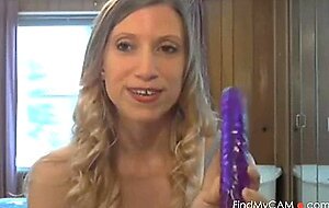 She Takes a Massive Anal Dildo on Webcam