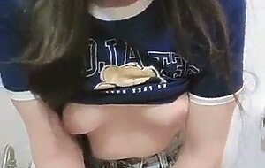 Amateur yung teenager girl masturbating in the bathroom