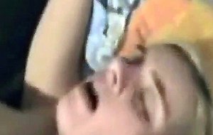 Blonde gets a cock in her tight pink butthole