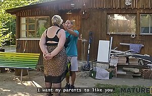 Mature4k. blonde with huge ass doesn't mind to cheat on her husband with 2 strangers in