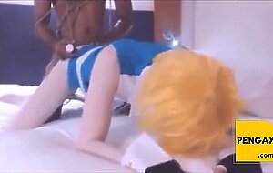 Sissy Beach Interracial Anal