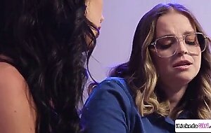 Latina lesbian fingering big tits girlfriend