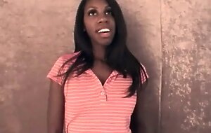 Cocoa beauty sucks on white cock