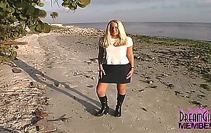 All Natural Blonde Babe Flashes Everything In Risky Spots