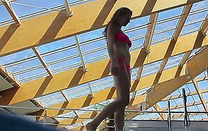 Sexy big tits Lera swimming naked