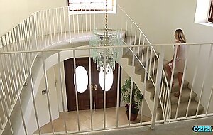 Fascinating mature blonde with natural big boobs has seduced teen redhead for lesbian pussy licking