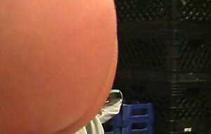 Hot Brunette MILF With Big Tits Madelyn Marie Sucks And Fucks A Guy In The Back Room!