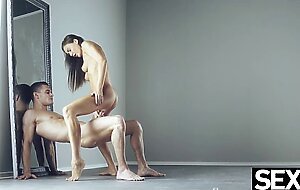 Watch this stunning blowjob babe suck and fuck her studly man