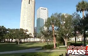 Public Nudity Chick Walks On The Park