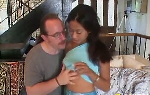 Vintage teen Rosanna Lee bouncing on cock before facial