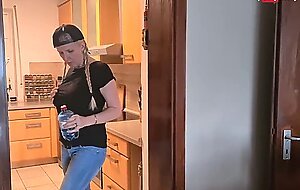 German big tit amateur sticks a corn up her cunt & licks the pussy juice - MyDirtyHobby German sex