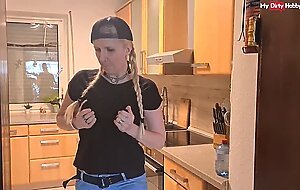 German big tit amateur sticks a corn up her cunt & licks the pussy juice - MyDirtyHobby German sex