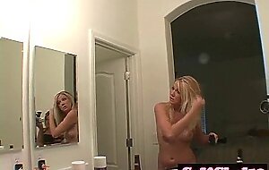 Hot naked blonde teen gets ready