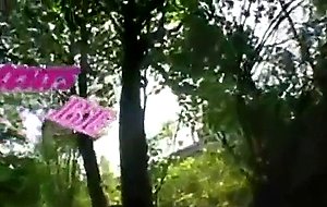 Amateur college babe fucked in woods