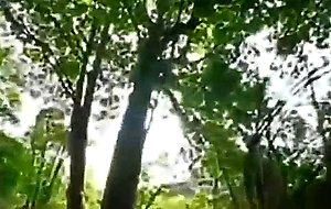 Amateur college babe fucked in woods