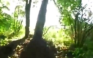 Amateur college babe fucked in woods