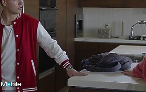 Adultmobile - lucky stepson gets to fuck his gorgeous stepmom and cum all over her big tits