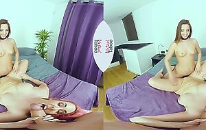 VIRTUAL TABOO - Hot stepmom & Young stepdaughter Sharing One Huge Cock