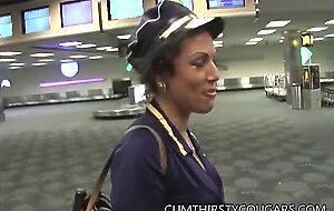 Big Tit Cougar Stewardess Slam Fucked by Black Dick