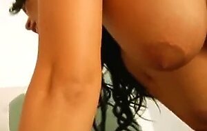 Bigtit milf strokes her bald wet pussy