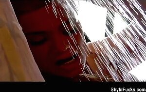 Wet solo action with busty blonde Shyla Stylez