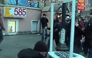 Real pick up fuck with sexy brunette