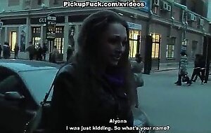 Real pick up fuck with sexy brunette