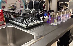 Hottest Redhead MILF in Shortest Uniform Skirt gives Handjob to Luckiest Plumber but Only to Tease