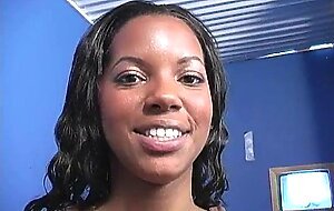 Cute amateur black girl sucks off big white dong 30