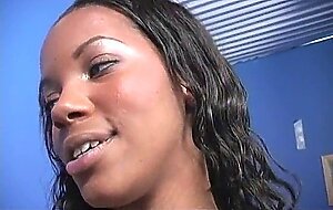 Cute amateur black girl sucks off big white dong 30