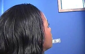 Cute amateur black girl sucks off big white dong 30