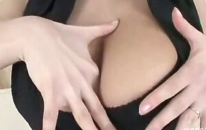 Huge tits eastern european masterbates and toys her pussy