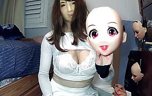 Anime Girl Happi Pt 2 Jill ! Happi unmasks from her kigurumi mask and masks in her doll mask Jill!