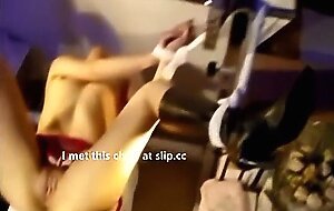 Homemade dp with dildo