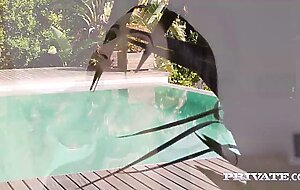 busty brunette fucks while being watched