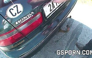 Public sex at the bus stop fucking hot milf