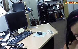 Amateur sells her old mink coat and fucked at the pawnshop