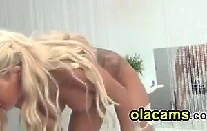 Busty teen blonde dance on webcam