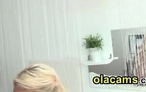 Busty teen blonde dance on webcam